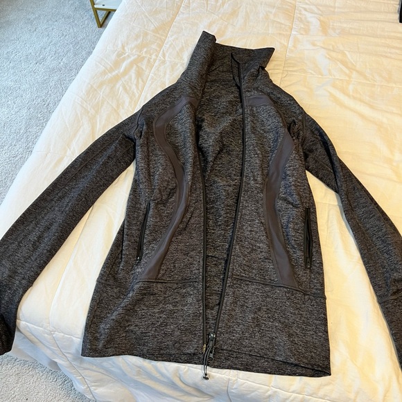 Lululemon athletics polo neck active wear zip up heathered grey - Picture 5 of 9